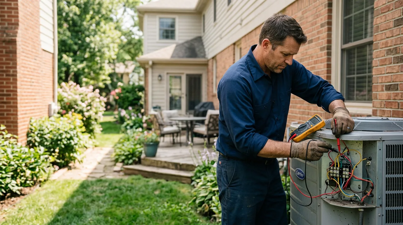 HVAC technician working near Cedar, IA